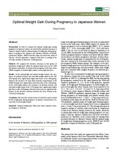 Optimal Weight Gain During Pregnancy in ... - Semantic Scholar