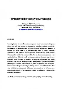 optimisation of screw compressors - City, University of London