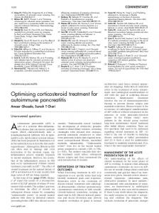 Optimising corticosteroid treatment for autoimmune pancreatitis - Gut