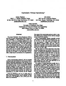 Optimistic Virtual Synchrony - UCSD CSE