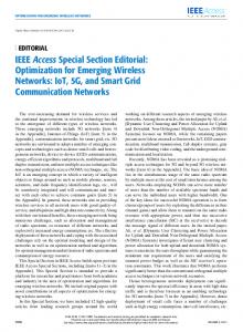 Optimization for Emerging Wireless Networks - IEEE Xplore