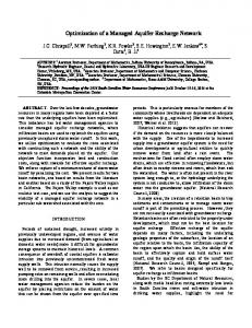 Optimization of a Managed Aquifer Recharge Network - Math TAMU