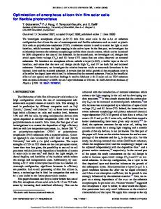 Optimization of amorphous silicon thin film solar ... - Semantic Scholar