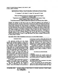 Optimization of bakery yeast production cultivated on musts of dates