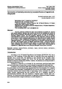 Optimization of biodiesel production by transesterification of vegetable ...