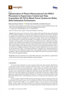 Optimization of Phasor Measurement Unit (PMU) - MDPI