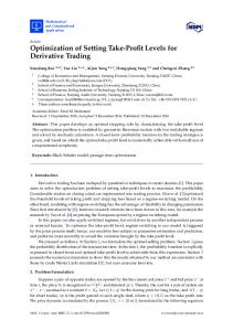 Optimization of Setting Take-Profit Levels for Derivative Trading - MDPI