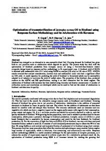 Optimization of transesterification of Jatropha curcas Oil to Biodiesel ...