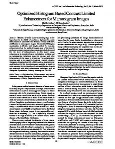Optimized Histogram Based Contrast Limited Enhancement for ...