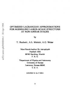 OPTIMIZED LAGRANGIAN APPROXIMATIONS FOR MODELLING