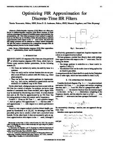 Optimizing fir approximation for discrete-time iir filters - IEEE Xplore