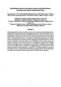 Optimizing hot electron harvesting at planar metal ... .orgwww.researchgate.net › Sarah_Fearn › publication › links
