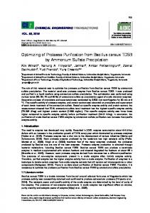 Optimizing of Protease Purification from Bacillus cereus TD5B ... - aidic