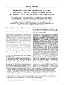 Optimizing pulmonary rehabilitation in chronic obstructive ... - TSpace