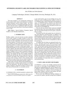 optimizing segment label boundaries for statistical speech synthesis