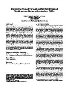 Optimizing Thread Throughput for Multithreaded Workloads on Memory ...