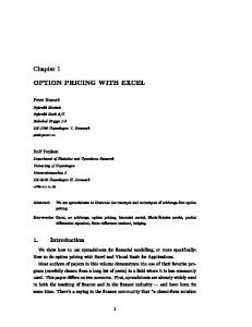 Option Pricing with Excel