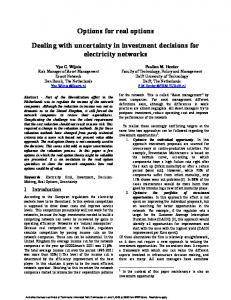 Options for real options Dealing with uncertainty in ... - Semantic Scholar