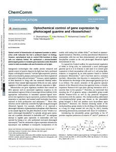 Optochemical control of gene expression by ...