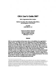 ORA User's Guide 2007 - scs technical report collection - Carnegie