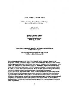 ORA User's Guide 2012