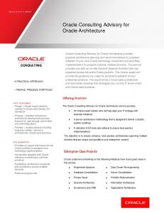 Oracle Architecture Advisory Service Data Sheet