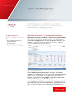 Oracle Cash Management Data Sheet