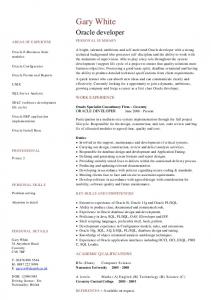 oracle developer CV template - Dayjob