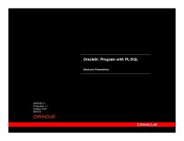 Oracle9i: Program with PL/SQL - Hughes.ca