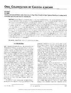 oral colonization by candida albicans