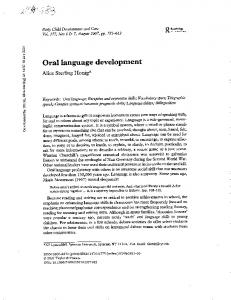 Oral language development