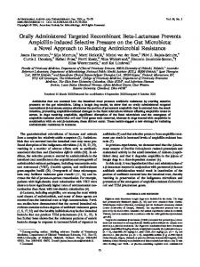 Orally Administered Targeted Recombinant Beta-Lactamase Prevents ...