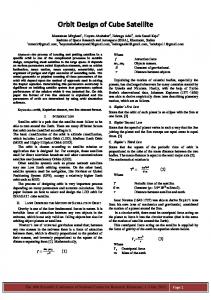 Orbit Design of Cube Satellite