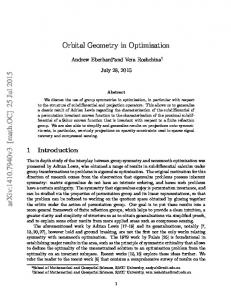 Orbital Geometry in Optimisation