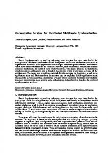 Orchestration Services for Distributed Multimedia ... - Semantic Scholar