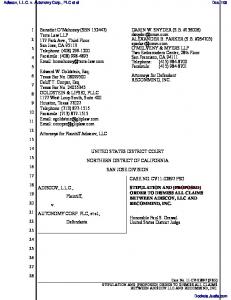 ORDER re 108 Stipulation filed by Recommind, Inc., Adiscov ... - Justia