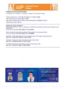 Ordering in semiconductor alloys