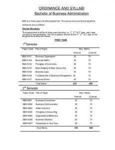 ORDINANCE AND SYLLABI