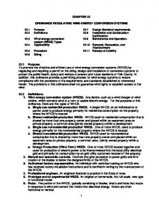 Ordinance Regulating Wind Energy Conversion Systems