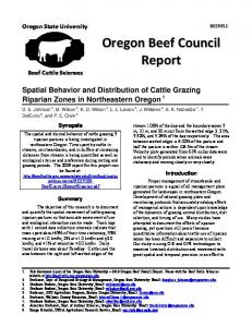 Oregon BBeef CCouncil Report