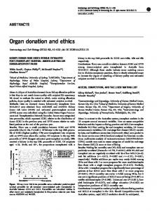 Organ donation and ethics