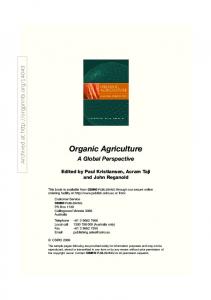 Organic Agriculture