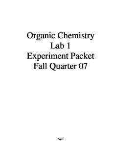 Organic Chemistry Lab 1