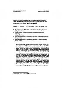 organic geochemical characterization and mineralogic properties of ...