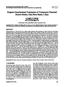 Organic Geochemical Evaluation of Cretaceous Potential Source ...