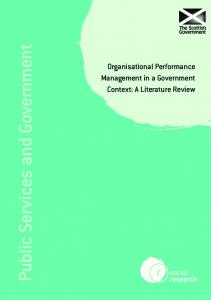 Organisational Performance Management in a Government Context ...