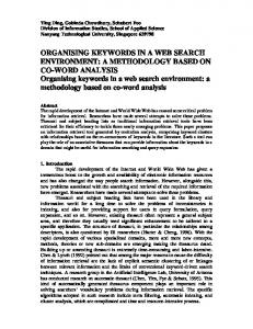 ORGANISING KEYWORDS IN A WEB SEARCH ... - Semantic Scholar