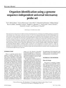 Organism identification using a genome sequence ... - CiteSeerX