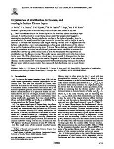 Organization of stratification, turbulence, and veering in bottom Ekman ...