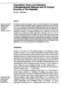 Organization Theory and Federalism ...